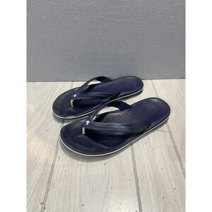 Crocs Crocband Mens 9/Womens 11 Navy Blue Thong Style Flip Flop Sandals